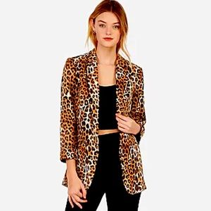 Express Leopard Boyfriend Blazer